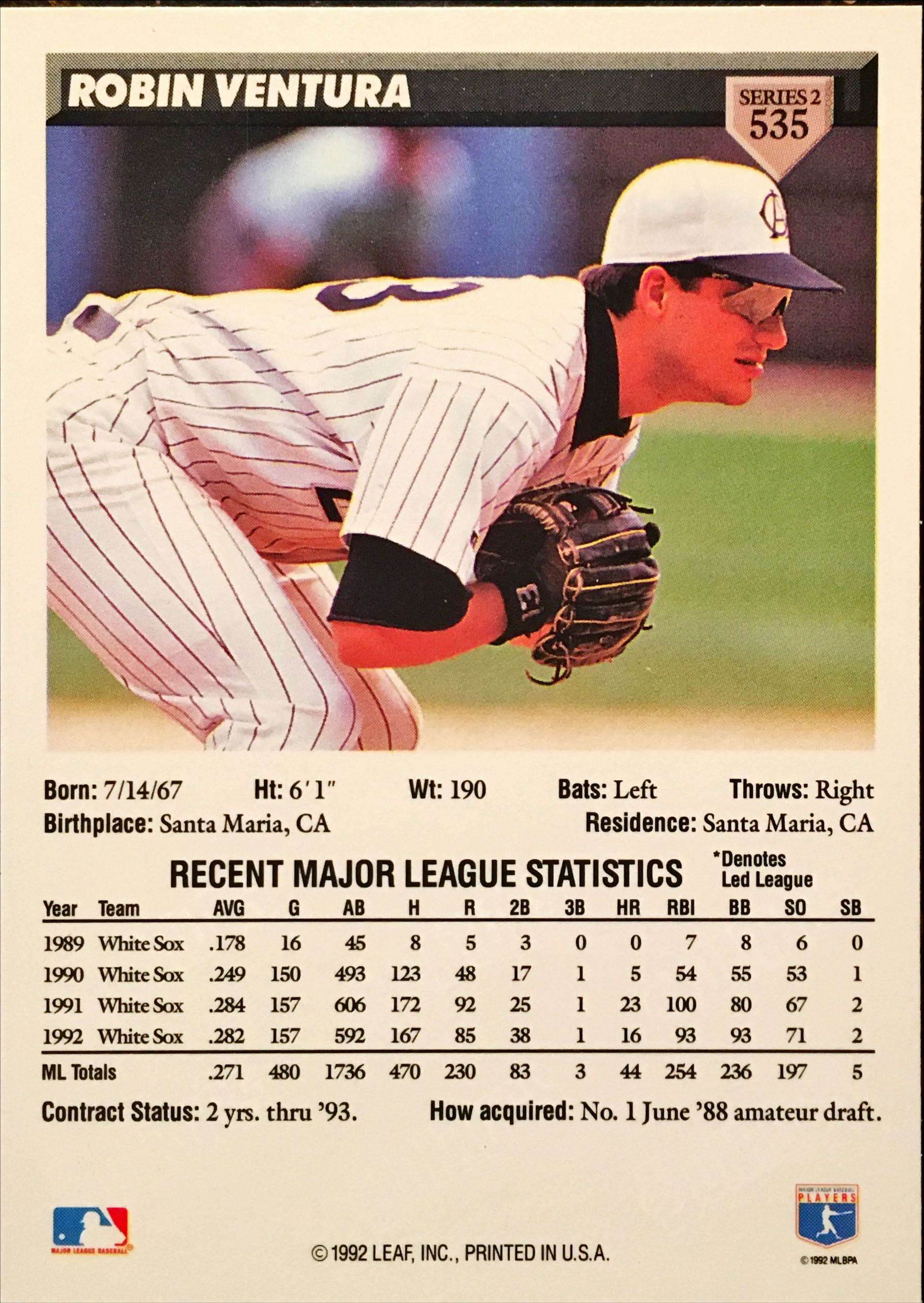 1993 Donruss  535 back image