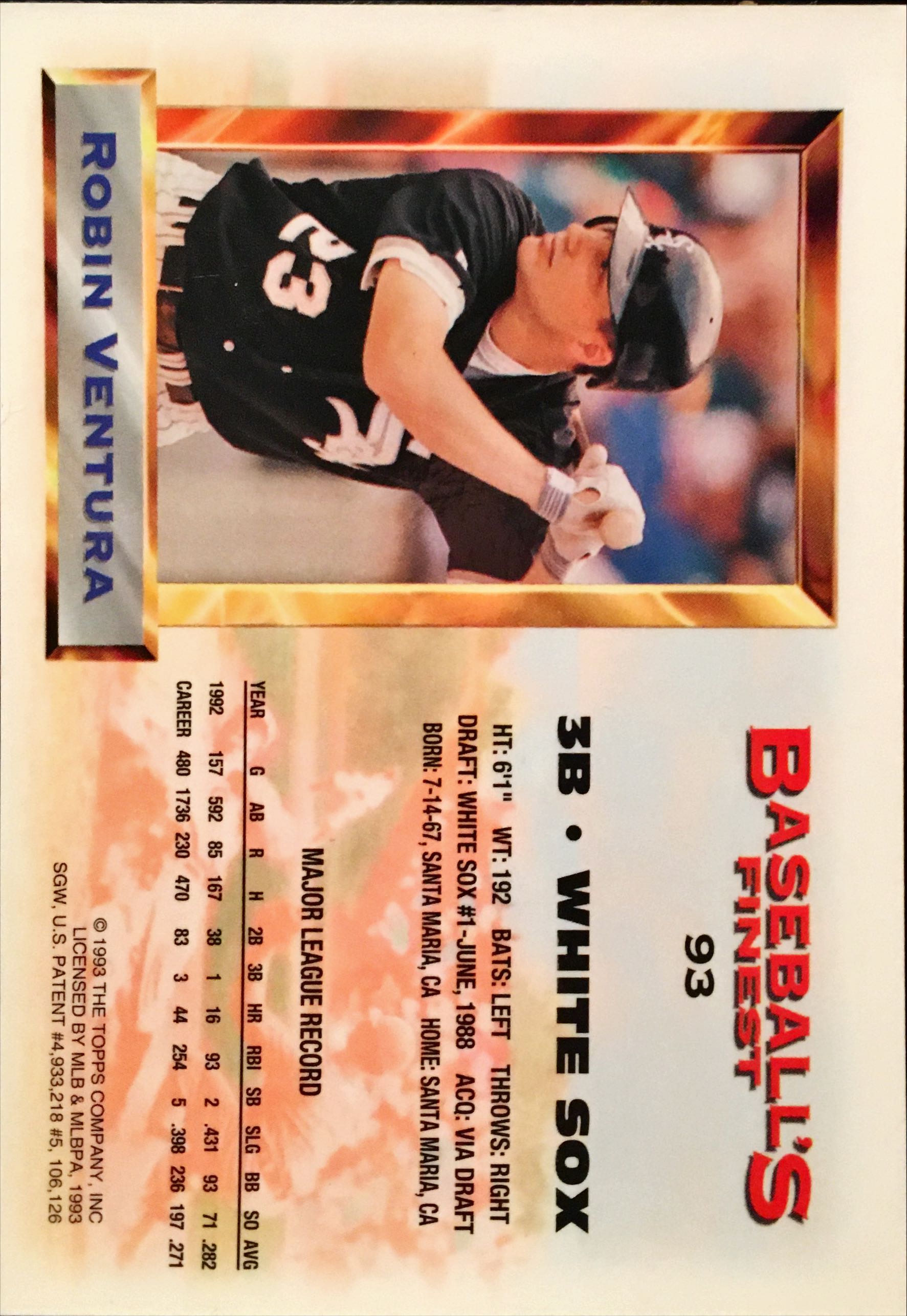 1993 Finest Refractors 93 back image