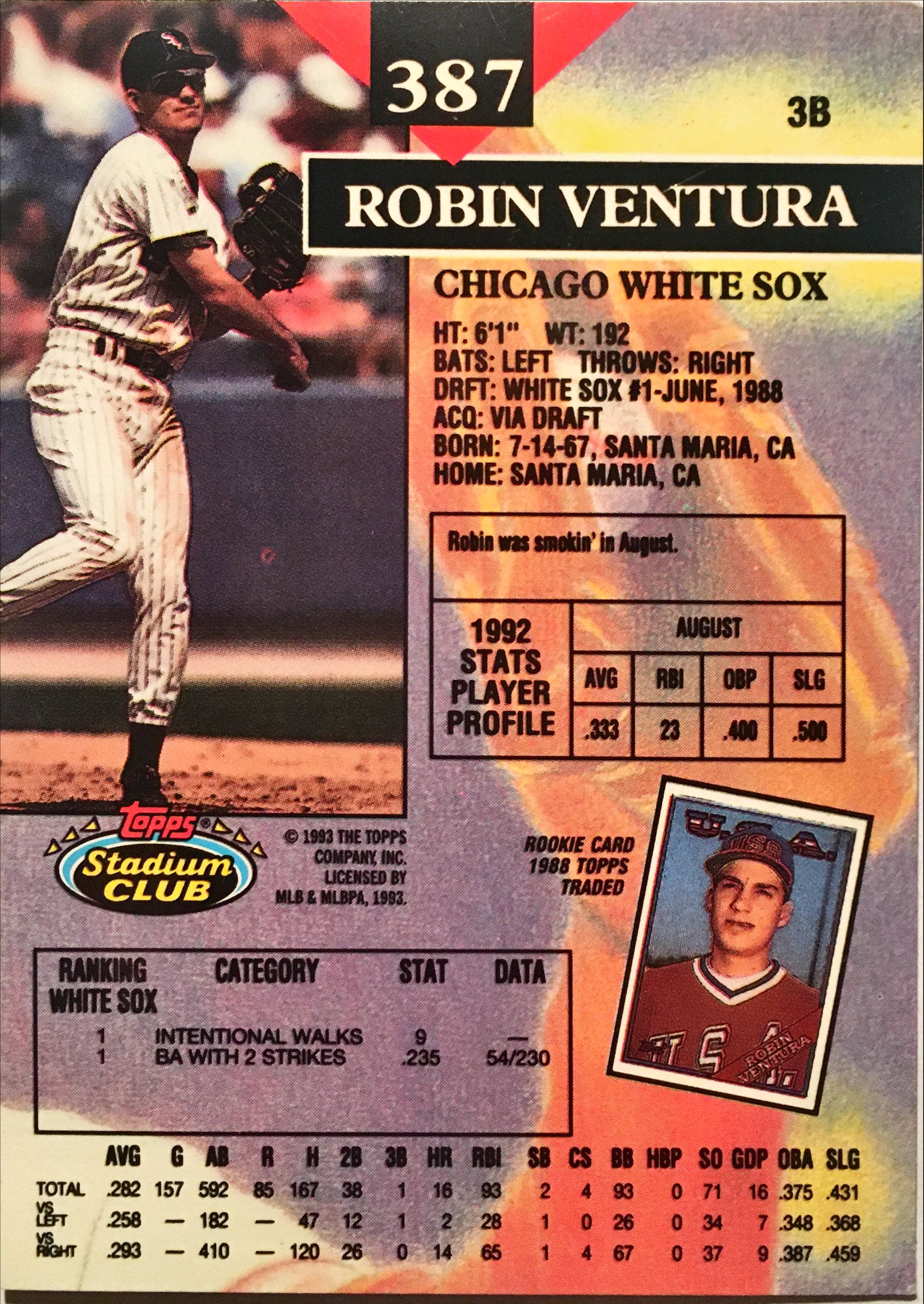 1993 Stadium Club  387 back image