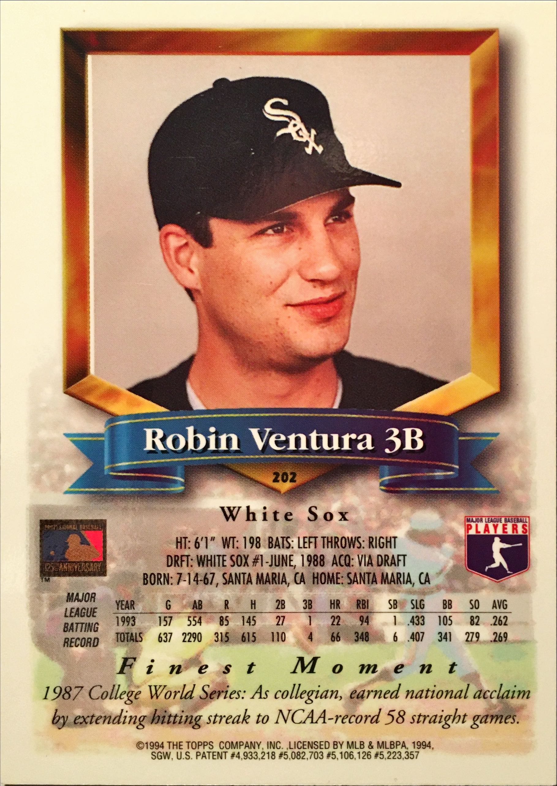 1994 Finest Refractors 202 back image